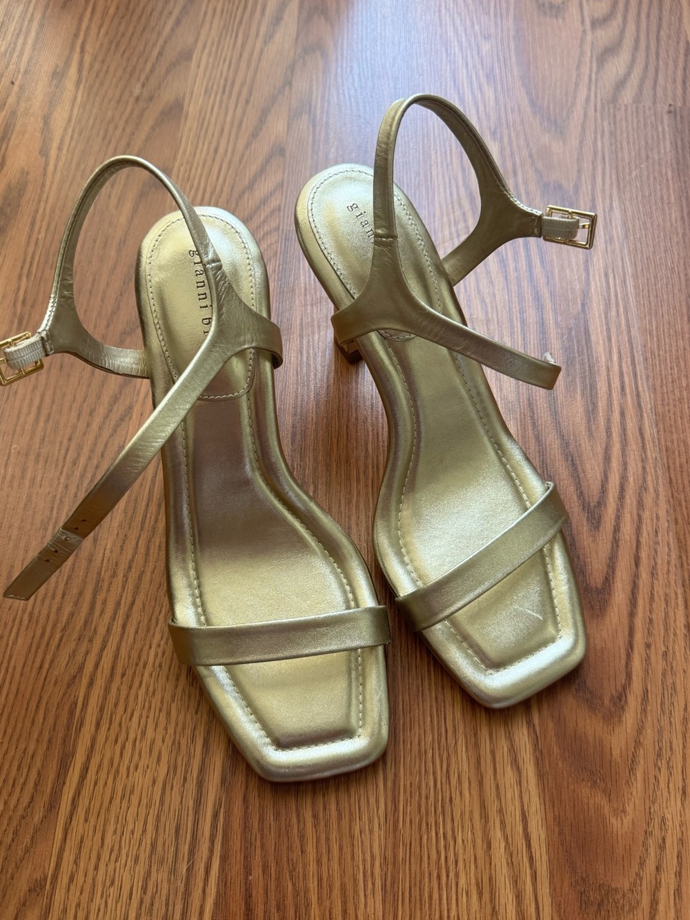 Gianni Bini Gold Square Toe Heels Size 9